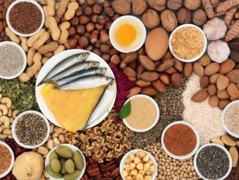 Health food high in lipds. Ingredients contain unsaturated fats for healthy heart and cholesterol levels with nuts, seeds, dairy, seafood, legumes and grain.  High in antioxidants, fibre, omega 3, protein.